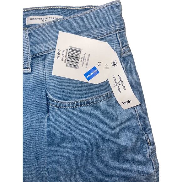 Women's Wonderly High Rise Wide Leg Light Blue Denim Jeans- Size 10R NWT Belk - Picture 4 of 10